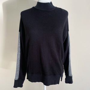 n:philanthropy Black Gray Barkley Times Metallic Glitter Sweatshirt